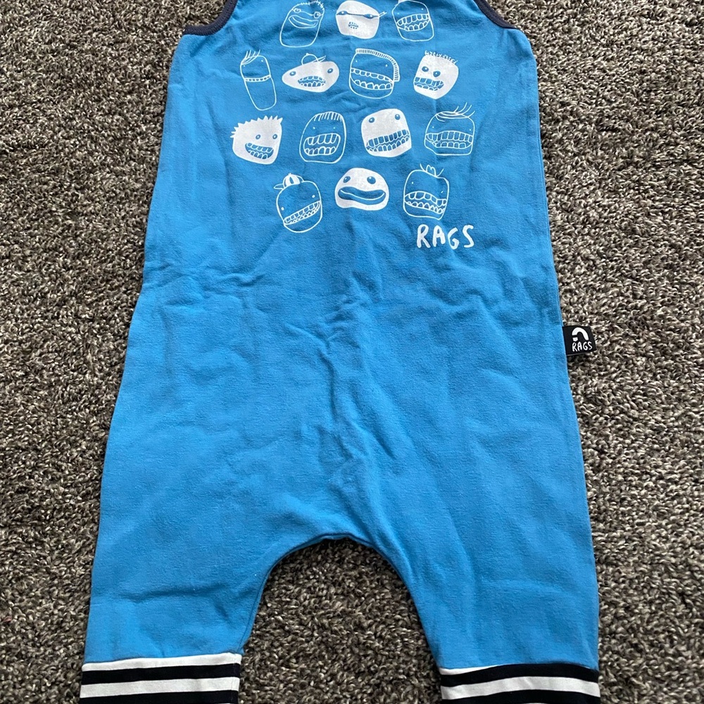 Rags to Raches Vibrant Blue Bodysuit with Fun Graphics